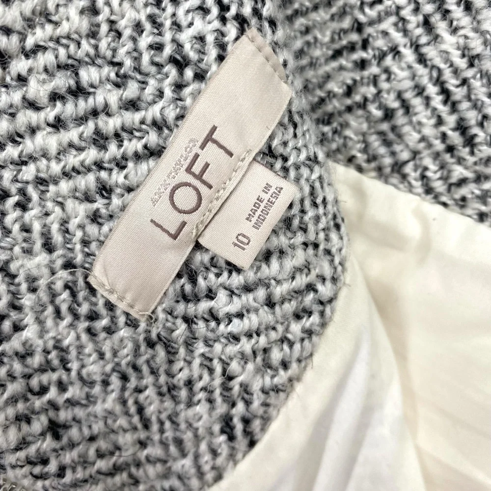 Loft Wool Bend Herringbone Pencil Skirt - Picture 4 of 7